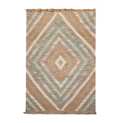 5’3” x 8’6” Hand Woven Natural Fiber Jute Modern Flatweave Kilim Area Rug - Oriental Rug Of Houston