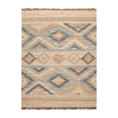5’4” x 7’3 Hand Woven Natural Fiber Jute Southwestern Flatweave Kilim Area Rug - Oriental Rug Of Houston