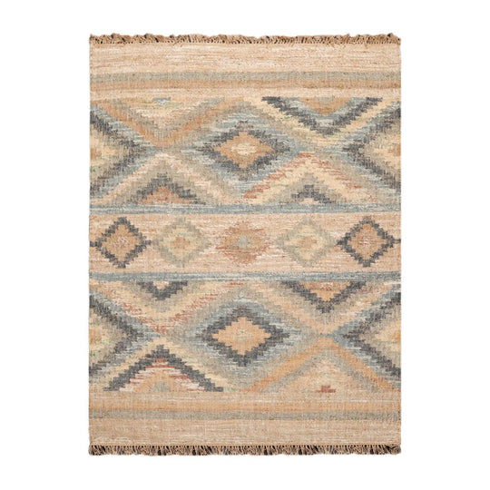 5’4” x 7’3 Hand Woven Natural Fiber Jute Southwestern Flatweave Kilim Area Rug