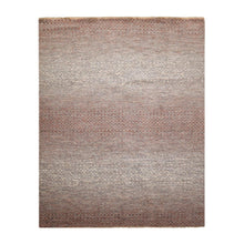 8' x10'  Ivory Gray Rust Color Hand Knotted Persian 100% Wool Modern & Contemporary Oriental Rug