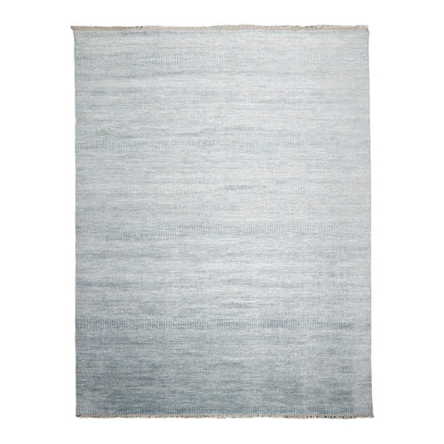 Multi Sizes Gray Hand Knotted Wool and Silk Modern Oriental Area Rug - Oriental Rug Of Houston