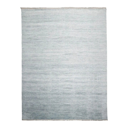 Multi Sizes Gray Hand Knotted Wool and Silk Modern Oriental Area Rug
