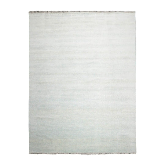 Multi Sizes Sea foam Hand Knotted Wool and Silk Modern Oriental Area Rug