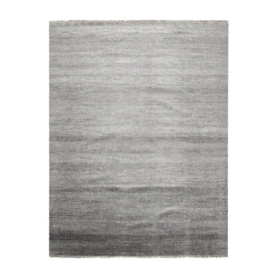 Multi Sizes Gray Hand Knotted Wool and Silk Modern Oriental Area Rug - Oriental Rug Of Houston