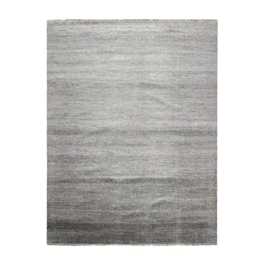 Multi Sizes Gray Hand Knotted Wool and Silk Modern Oriental Area Rug