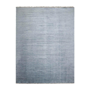 Multi Sizes Blue Hand Knotted Wool and Silk Modern Oriental Area Rug - Oriental Rug Of Houston