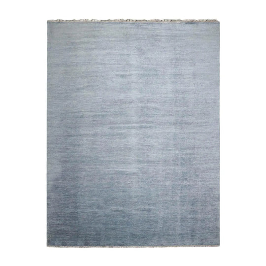 Multi Sizes Blue Hand Knotted Wool and Silk Modern Oriental Area Rug