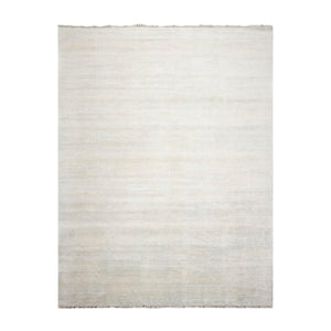 Multi Sizes Beige Hand Knotted Wool and Silk Modern Oriental Area Rug - Oriental Rug Of Houston