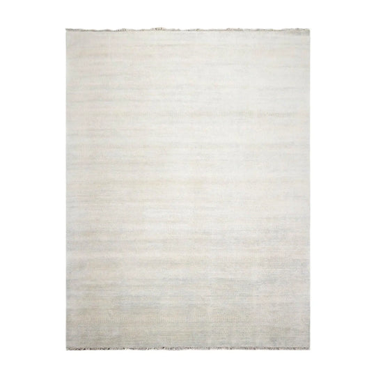 Multi Sizes Beige Hand Knotted Wool and Silk Modern Oriental Area Rug