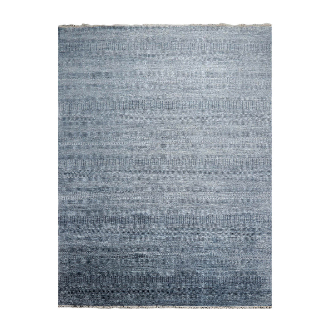 9' x12'  Blue Gray Color Hand Knotted Persian Wool and Silk Modern & Contemporary Oriental Rug