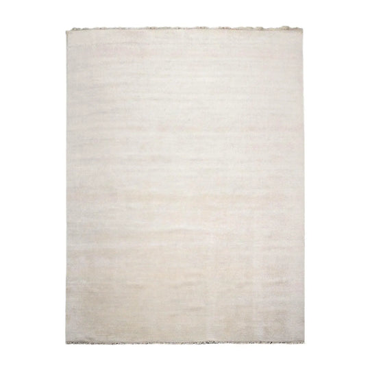 Multi Sizes Beige Hand Knotted Wool and Silk Modern Oriental Area Rug