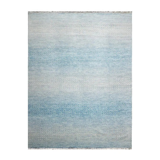 9’ x 12’ Hand Knotted 100% Wool Modern Oriental Area Rug Aqua