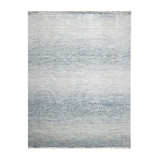 9’ x 12’ Hand Knotted 100% Wool Modern Oriental Area Rug Beige, Gray, Blue
