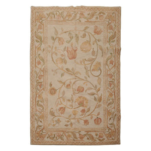 6’x9’4"Hand Knotted 100% Wool French Aubusson Savonnerie Area Rug Beige - Oriental Rug Of Houston