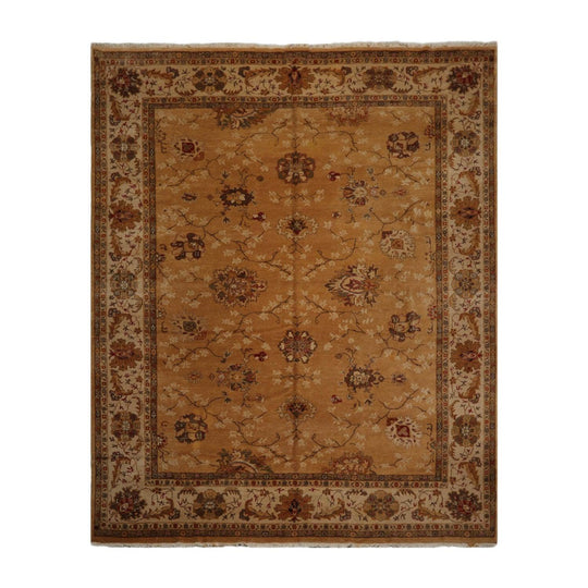 9’4” x 11’8" Authentic Hand Knotted Wool Turkish Oushak Area Rug Caramel