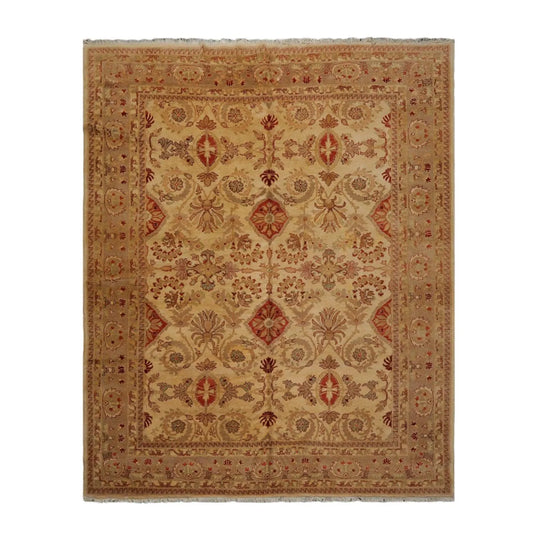 8’x10’ Authentic Turkish Oushak Hand Knotted Wool Area Rug Light Gold