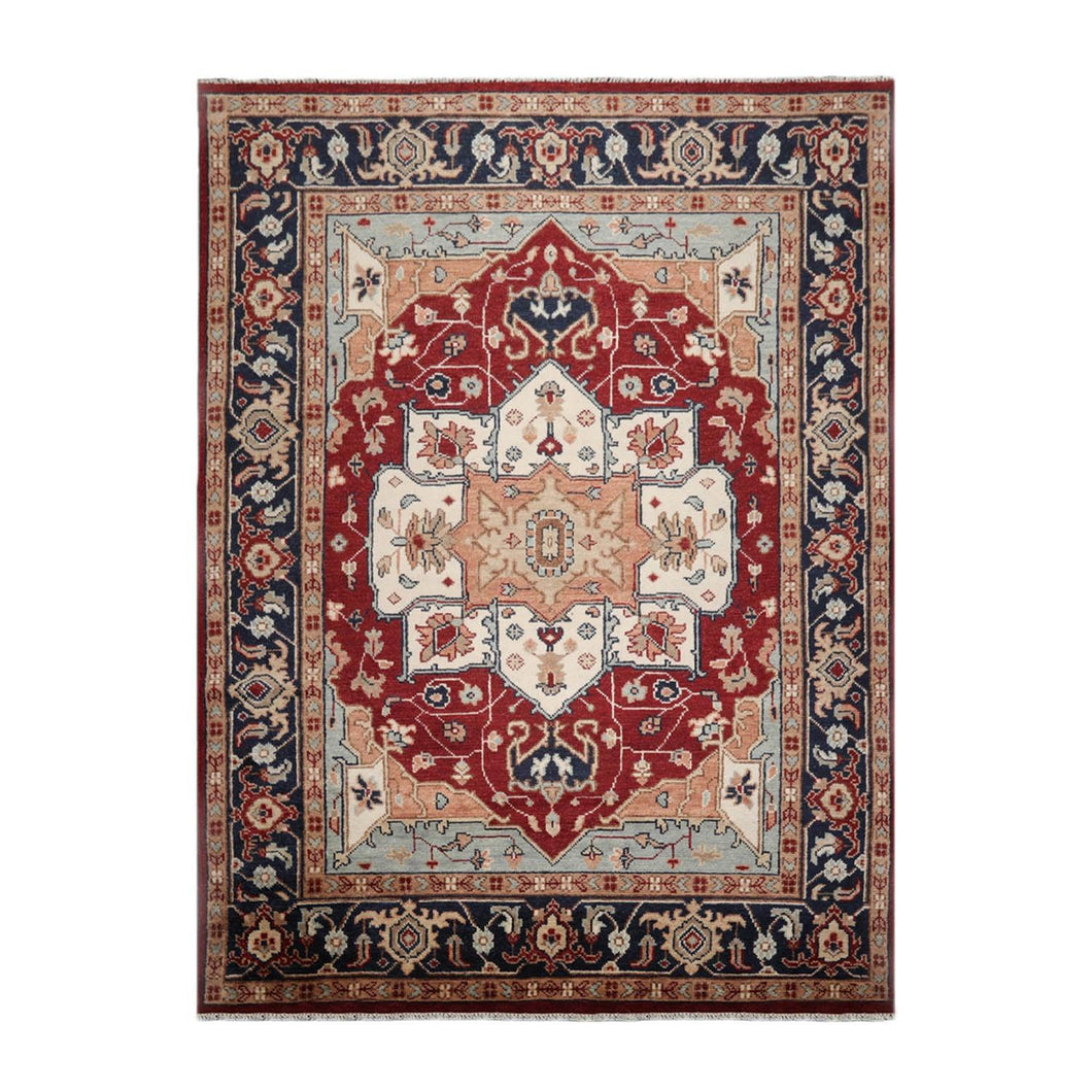 Herizz Hand Knotted 100% Wool Traditional Oriental Area Rug Rust 8’10