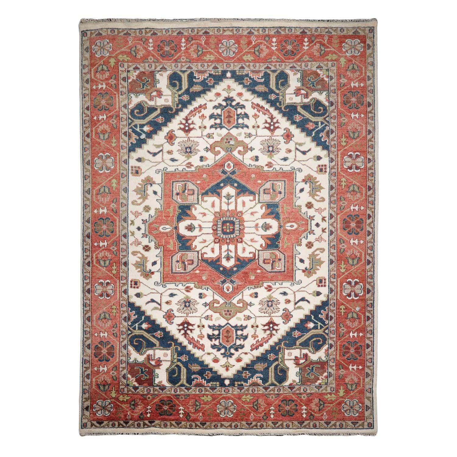 10x14 Cream Hand Knotted Persian Area Rug | Oriental Rug of