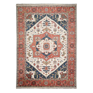 9’11" x 13’11” Herizz Hand Knotted Wool Traditional Oriental Area Rug Cream - Oriental Rug Of Houston