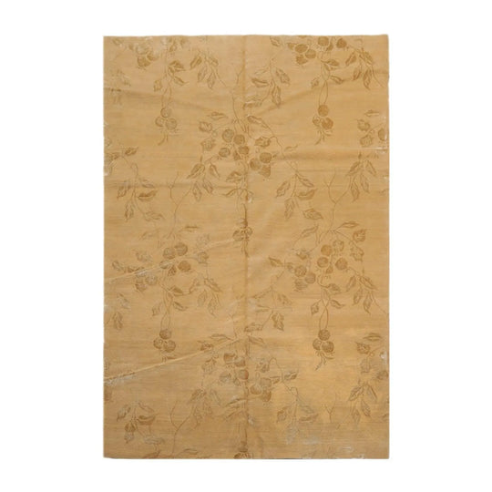 Lapchi Hand Knotted 100% Wool Tibetan Area Rug Tone on Tone Caramel 6’ x 8’11”