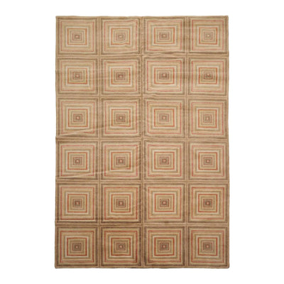 6’ x 8’9” Hand Knotted 100% Wool Modern Tibetan Oriental Area Rug Tan, Beige - Oriental Rug Of Houston