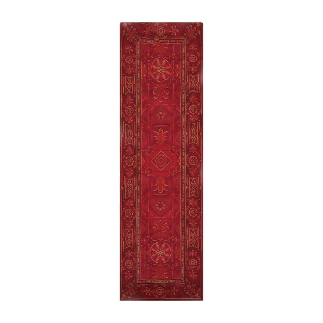 Runner 3’x10’ Hand Woven Wool French Aubusson Flatweave Area Rug Burgundy - Oriental Rug Of Houston