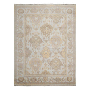 7’7" x 10’1” Muted Turkish Oushak Hand Knotted Wool Traditional Area Rug - Oriental Rug Of Houston