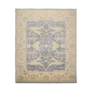 8’2"x9’11” Muted Turkish Oushak Hand Knotted 100% Wool Area Rug Slate - Oriental Rug Of Houston