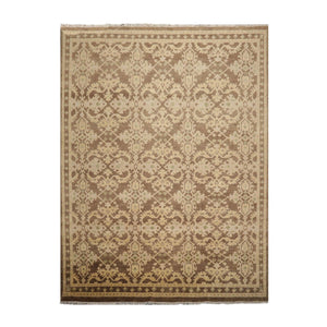 Turkish Oushak Wool 8’8" x 11’9” Hand Knotted Traditional Area Rug Brown - Oriental Rug Of Houston