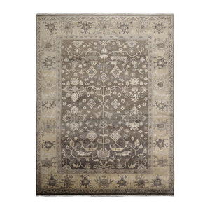 Muted Turkish Oushak 8’9" x 12’1” Hand Knotted 100% Wool Area Rug Graphite - Oriental Rug Of Houston
