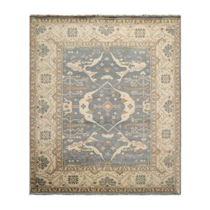 8’3" x 9’10” Muted Turkish Oushak Hand Knotted 100% Wool Area Rug Slate - Oriental Rug Of Houston