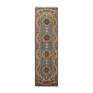2’8” x 9’4” Hand Knotted 100% Wool Runner Traditional Oriental Area Rug Blue - Oriental Rug Of Houston