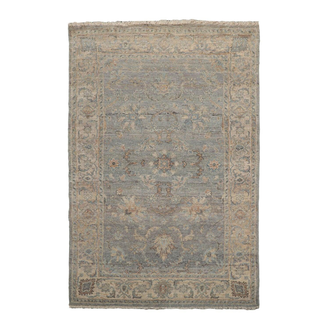 4’ x 6’ Muted Afghan Oushak Vegetable Dyes Hand Knotted Wool Area Rug Slate - Oriental Rug Of Houston