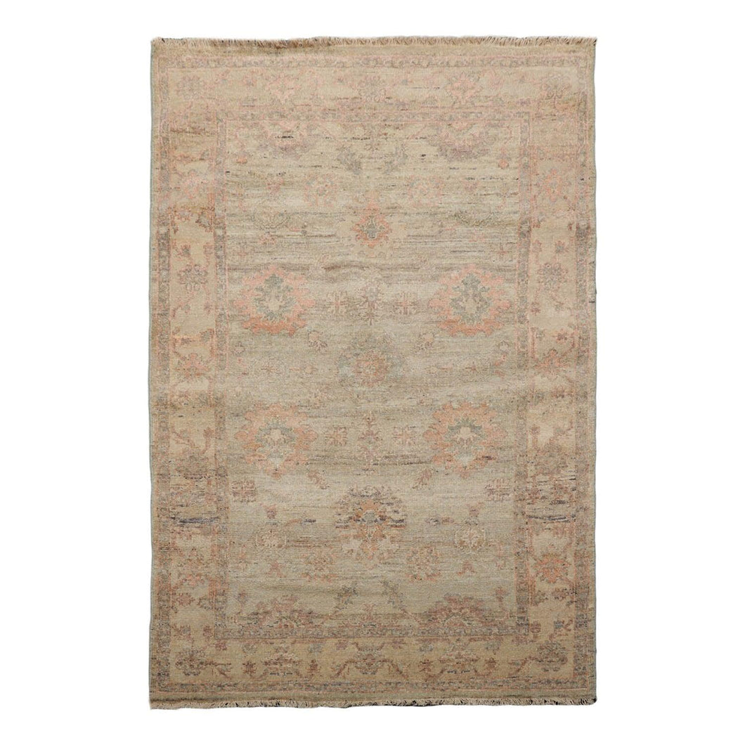 4’ x 6’ Muted Afghan Oushak Vegetable Dyes Hand Knotted Wool Area Rug Mint - Oriental Rug Of Houston