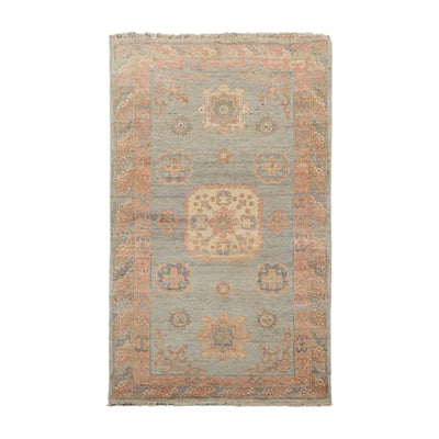 Muted Afghan Oushak Vegetable Dyes 3’ x 5’ Hand Knotted Wool Area Rug Mint - Oriental Rug Of Houston