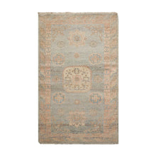 Muted Afghan Oushak Vegetable Dyes 3’ x 5’ Hand Knotted Wool Area Rug Slate - Oriental Rug Of Houston