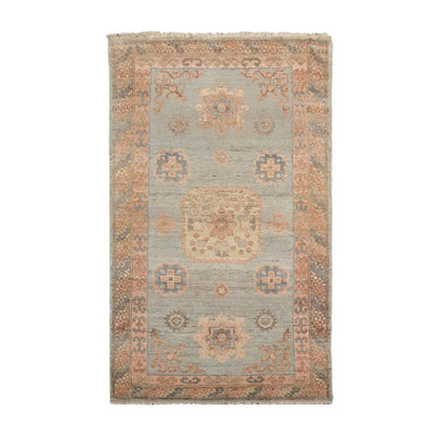 Muted Afghan Oushak Vegetable Dyes 3’ x 5’ Hand Knotted Wool Area Rug Mint - Oriental Rug Of Houston
