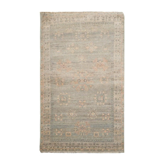 Muted Afghan Oushak Vegetable Dyes 3’ x 5’ Hand Knotted Wool Area Rug Gray
