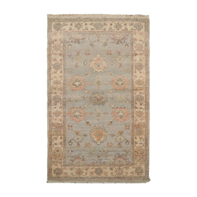 Muted Afghan Oushak Vegetable Dyes 3’ x 5’ Hand Knotted Wool Area Rug Mint - Oriental Rug Of Houston