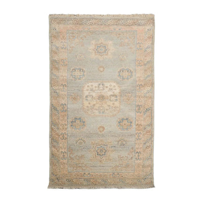 Muted Afghan Oushak Vegetable Dyes 3’ x 5’ Hand Knotted Wool Area Rug Mint - Oriental Rug Of Houston