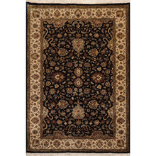 6' x9'  Black Beige Sage Color Hand Knotted Persian Wool and Silk Traditional Oriental Rug