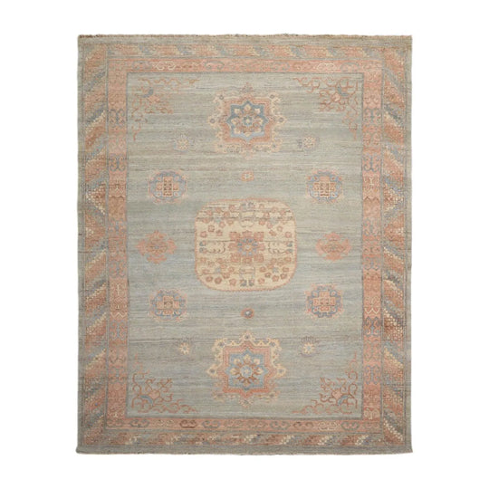 8x10 Muted Afghan Oushak Vegetable Dyes Celadon Traditional Wool Area Rug