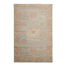 Muted Afghan Oushak Vegetable Dyes Mint 6x9 Traditional Wool Area Rug - Oriental Rug Of Houston