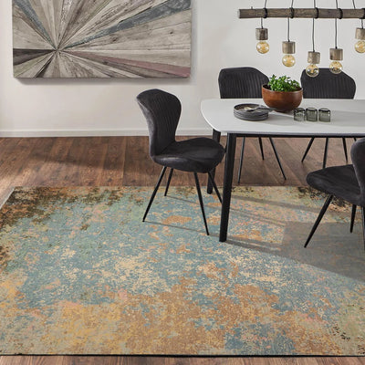 9’ x 12’ Hand Knotted Wool & Silk Tibetan Sherpa Designer Area Rug Aqua - Oriental Rug Of Houston