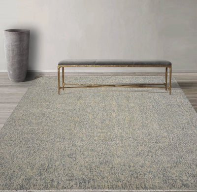 9x12 Gray, Slate Hand Knotted 100% Wool Sherpa Design Tibetan Oriental Area Rug - Oriental Rug Of Houston