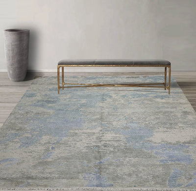 9' x12' Tibetan Wool and Silk Oriental Area Persian Rug - Oriental Rug Of Houston
