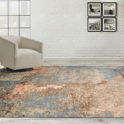 8x10 Celadon, Peach Hand Knotted 100% Wool Sherpa Design Tibetan Oriental Area Rug - Oriental Rug Of Houston