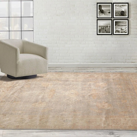 9x12 Muted Turkish Oushak Hand Knotted 100% Wool Area Rug Silver Gray