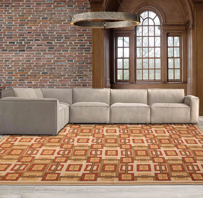 9x12 Hand Woven Wool French Aubusson Needlepoint Area Rug Beige - Oriental Rug Of Houston