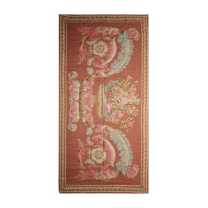 French Aubusson Hand Woven 100% Wool Traditional Scrolls Area Rug Rose 6' x 12' - Oriental Rug Of Houston